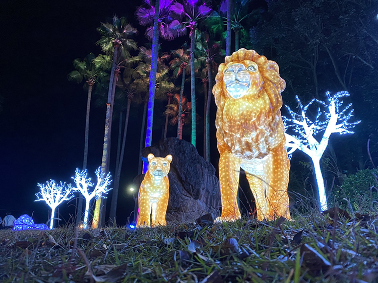 虹色ファンタジーできらめく「光の動物園」