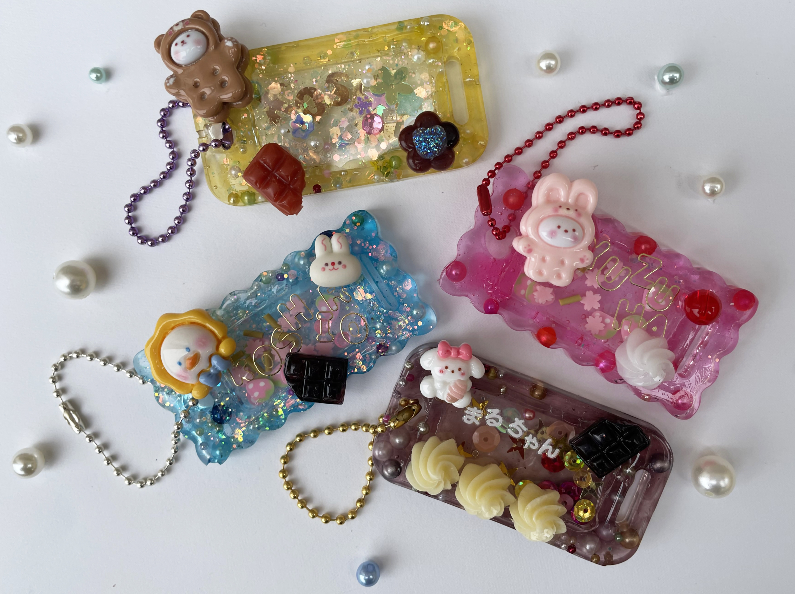 レジンでシャカシャカ♥ネームストラップ