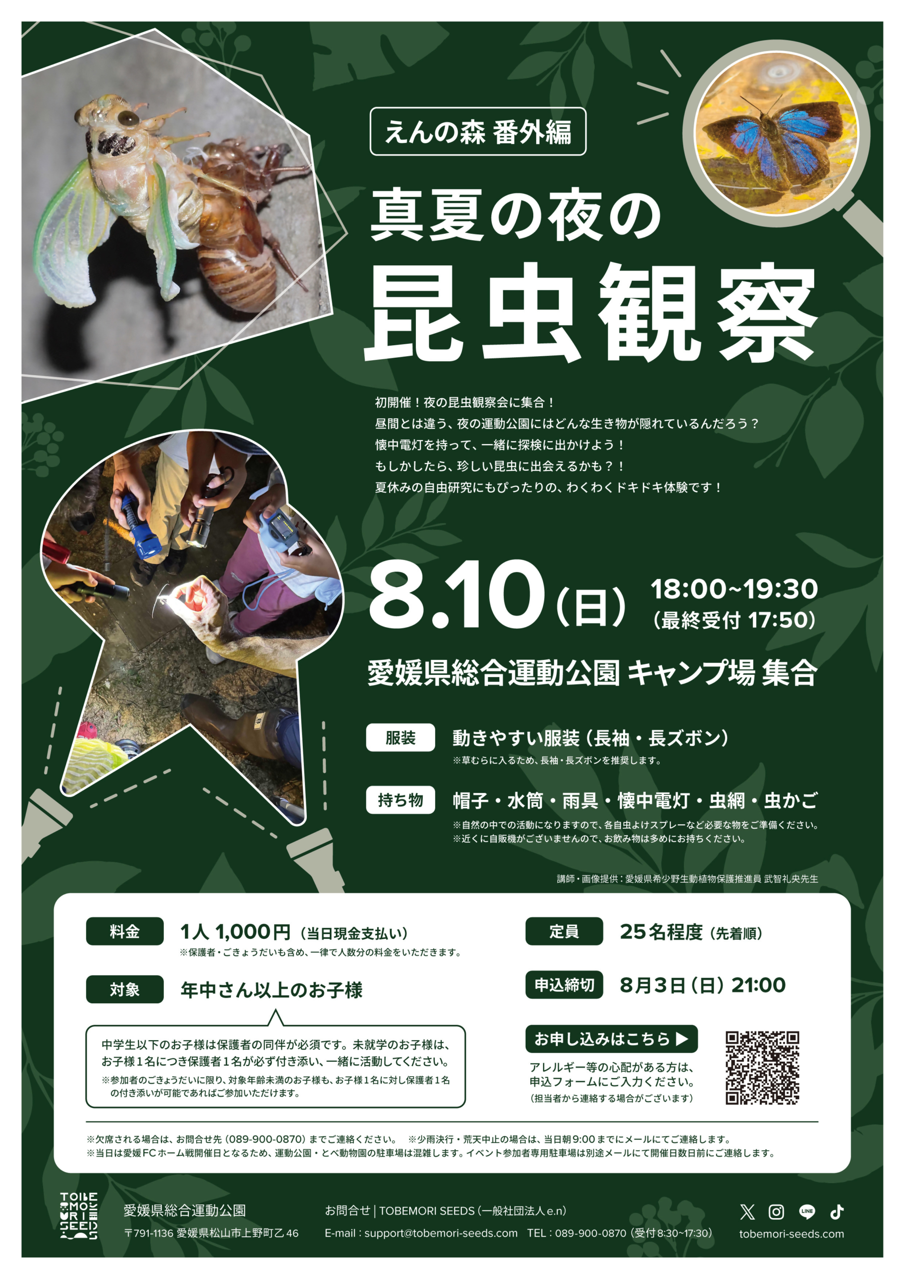 えんの森番外編 真夏の夜の昆虫観察
